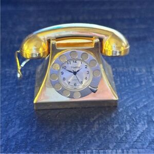 Timex Gold Vintage Phone Clock